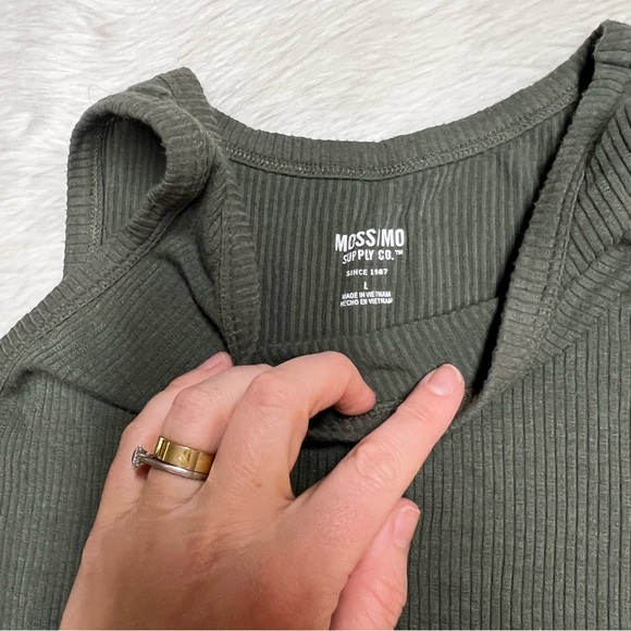 Mossimo army green stretch bodycon midi‎ dress - Picture 2 of 2